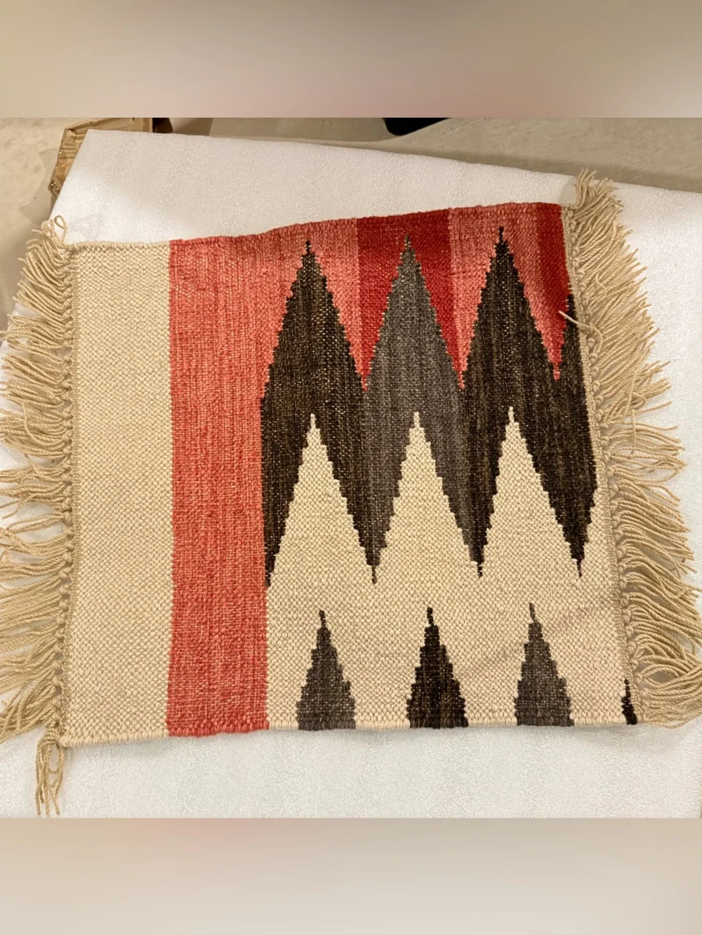 New Pottery Barn Andie Tribal Kilim Dhurrie Small Rug, Red/Black/White, Small